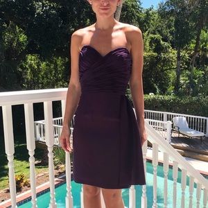 Aidan Mattox Purple Strapless Cocktail Dress